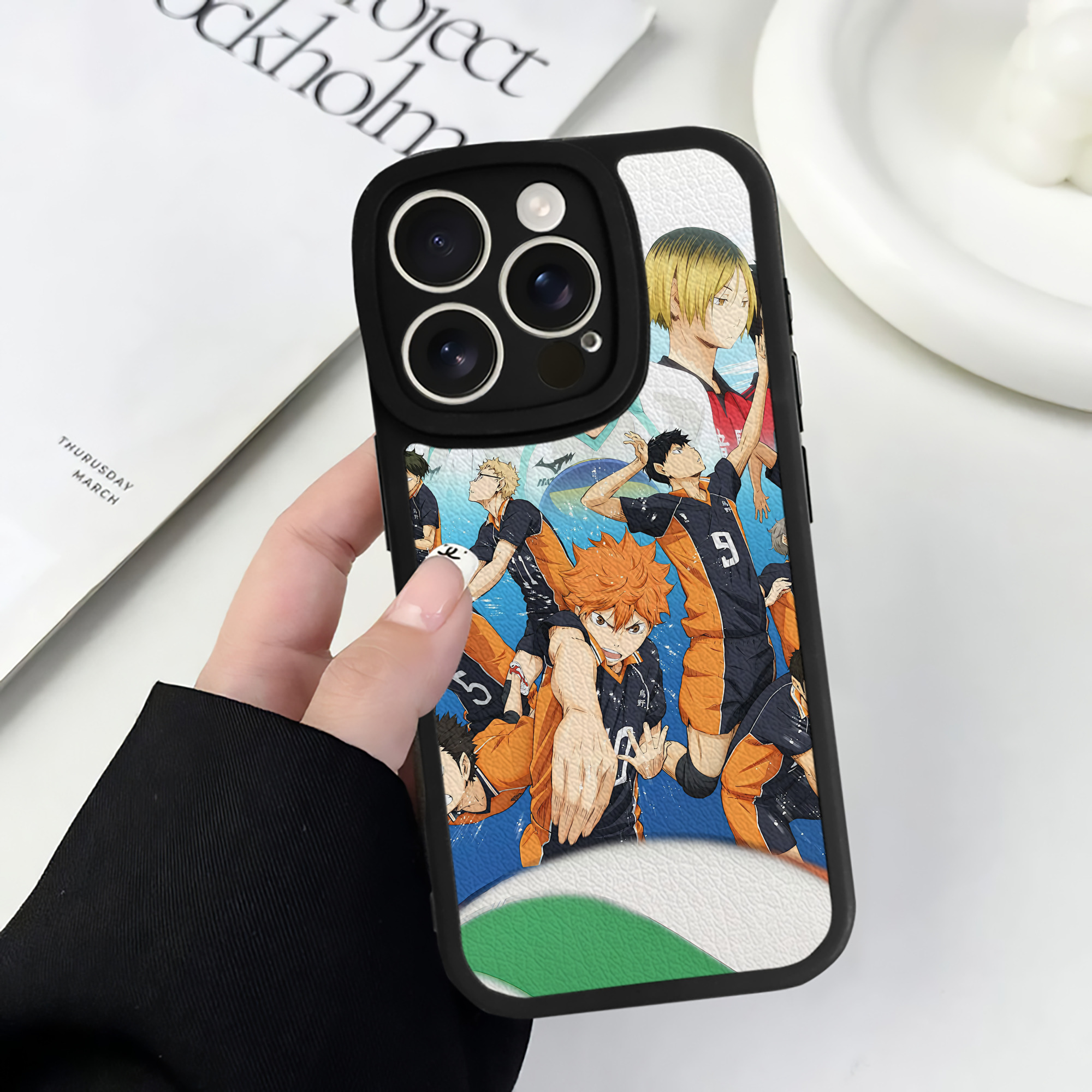 （画像用） ハイキュー!! Haikyu!! 【iPhone 16シリーズ対応】シリコンスマホケース（レザー調） 材質：シリコン